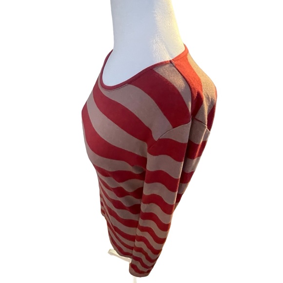 GAP. Sz: M. Red/Tan horizontal striped. 60% Cotton/40% Modal 🤩 long sleeve - Picture 6 of 13
